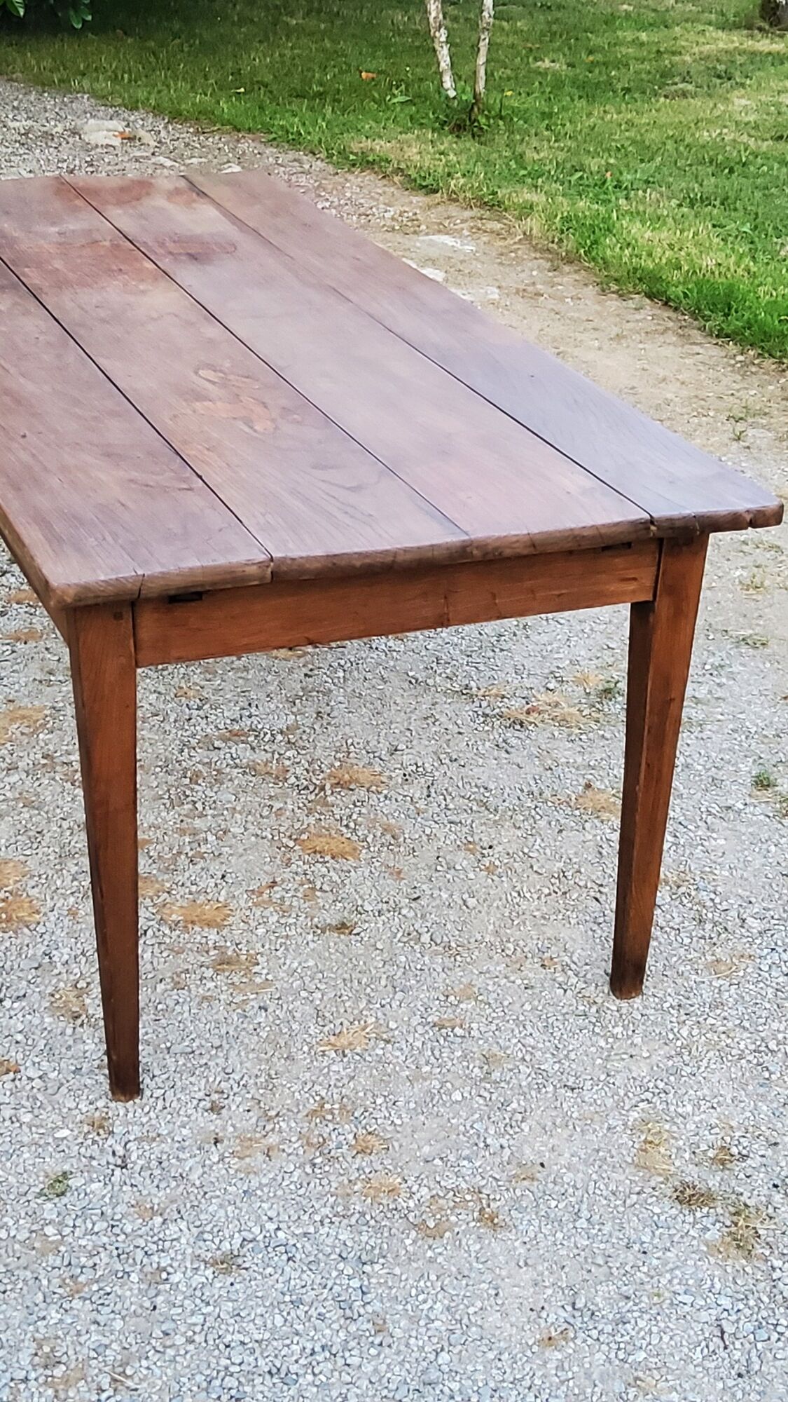 Oak farmhouse table nineteenth century feet spindles 2 drawers 199cm