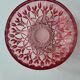 Small vintage pink glass bowl with floral decoration – French 60s/70s