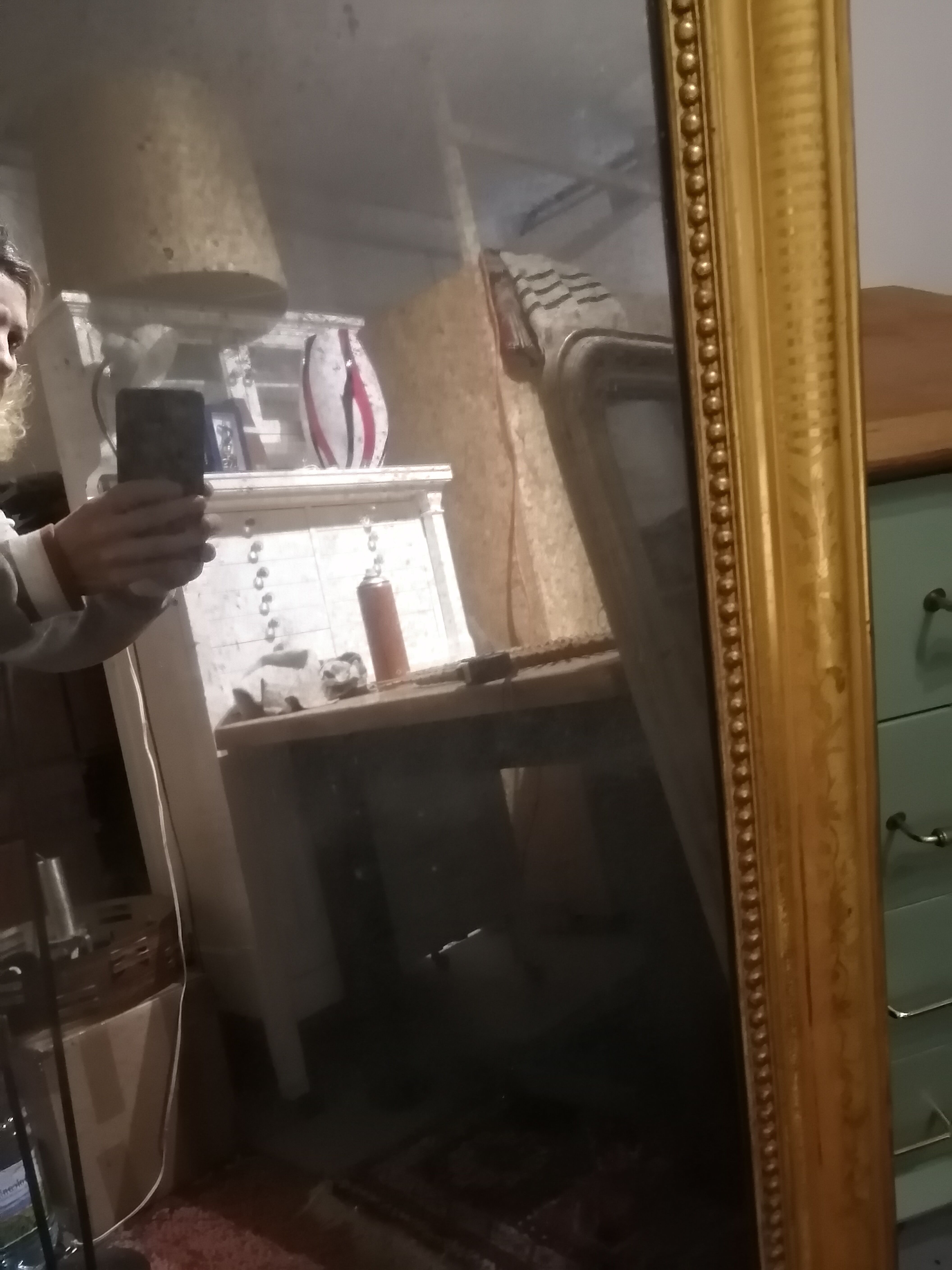 Beautiful and large mirror old Louis Philippe golden 85x140cm