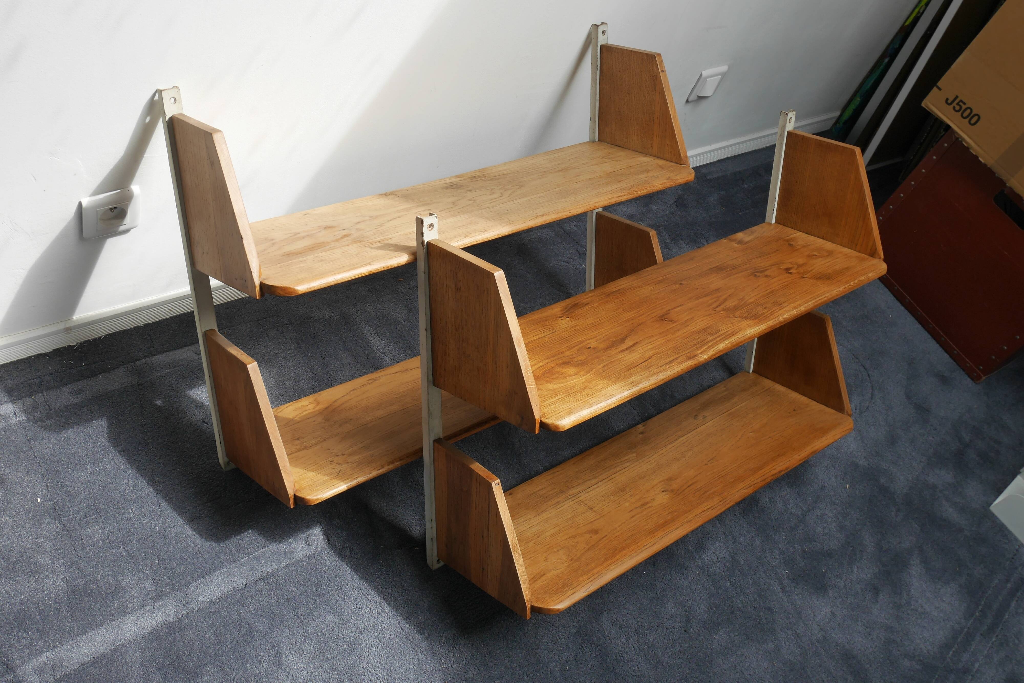 4 wooden wall shelves from the 1950