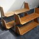 4 wooden wall shelves from the 1950