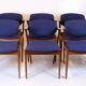 Set of six dining chairs - Model 42 - teak & blue fabric - Kai Kristiansen - Schou Andersen - 1960s