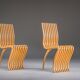 Schizzo chairs in beech and chrome by Ron Arad for Vitra, Germany, 1980s, set of 2