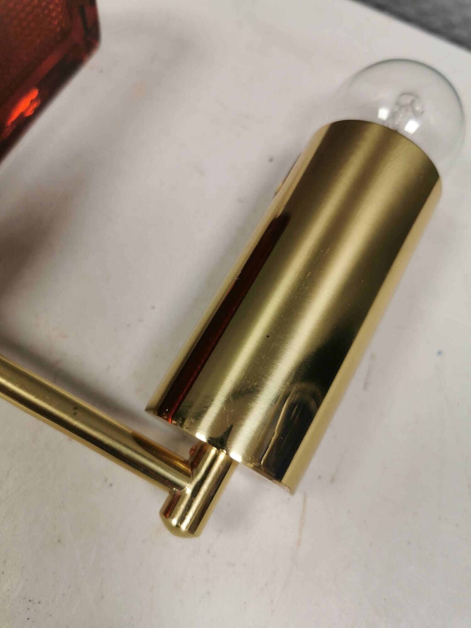 Wall lamps by Danish Vitrika with glass produced at Örrefors glass Sweden
