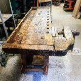 Solid oak carpenter's workbench