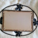 Old Art Deco mirror wrought iron hammered vegetal decoration