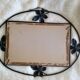 Miroir ancien Art Déco fer forgé martelé décor vegétal