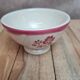 Small antique dining set bowl in earthenware with pink floral decoration – retro charm