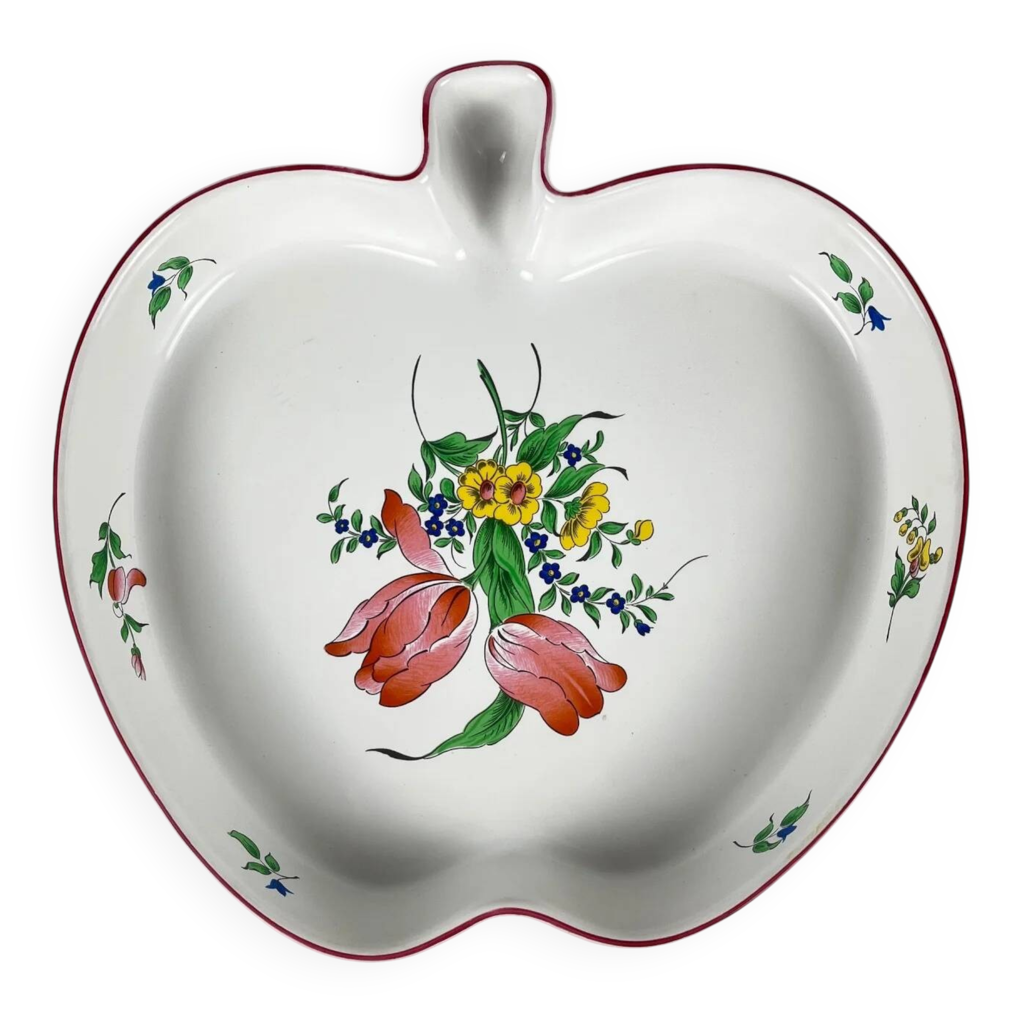 Apple-shaped dish model Réverbère by KG Lunéville