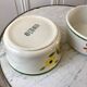 Duo of Gien flower bowls hand painted 60s-70s
