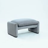 Chaise Maralunga avec repose-pieds par Vico Magistretti pour Cassina, années 1970