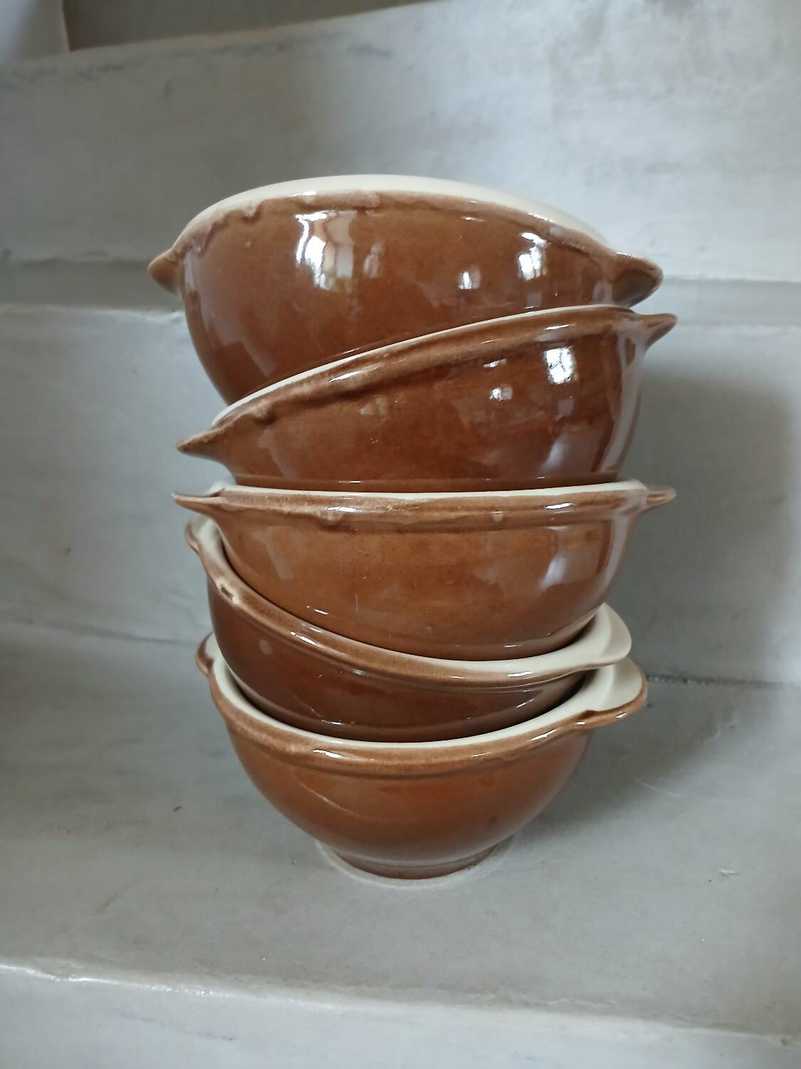 5 antique ear bowls Émile Henry