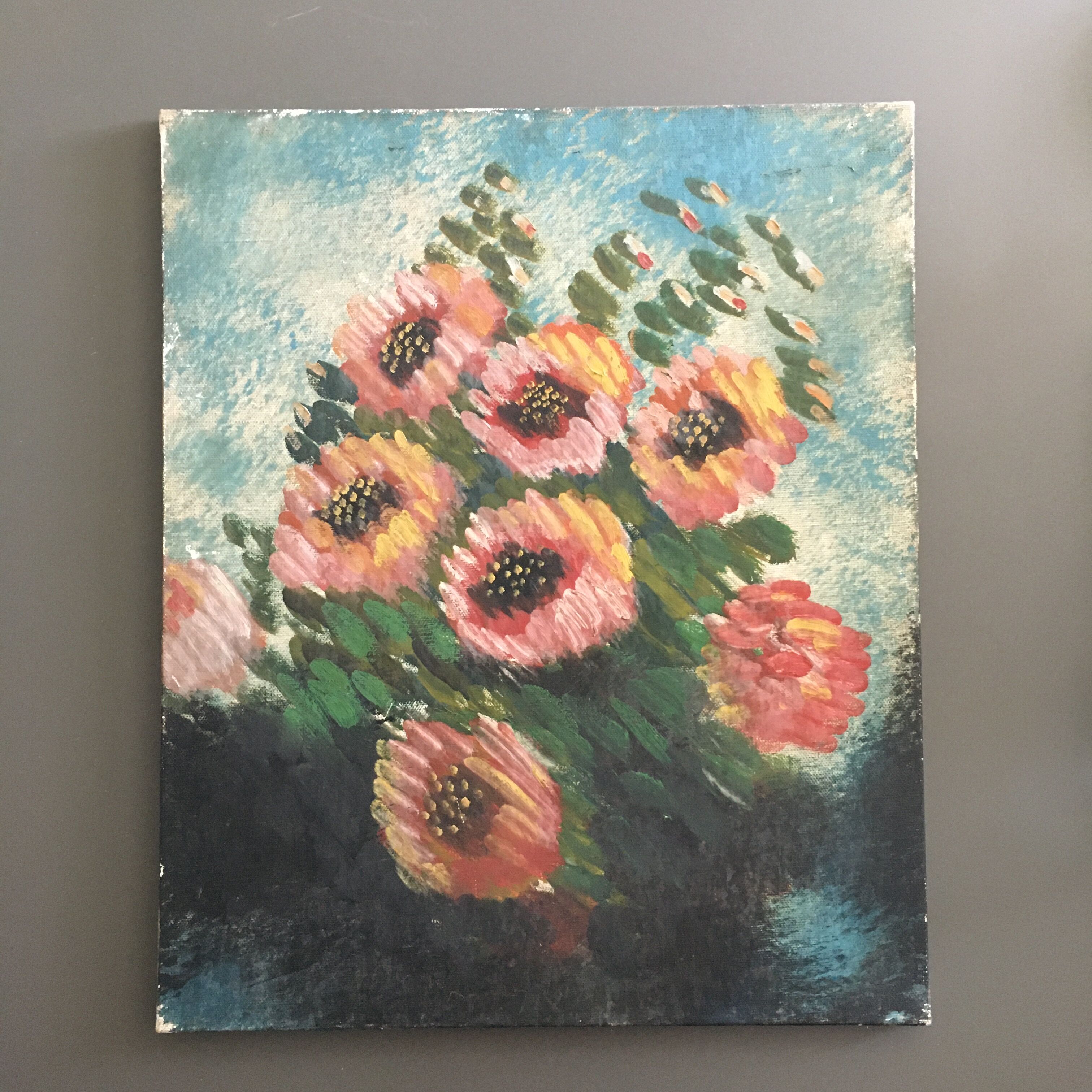 Painting ancient Impressionist flowers
