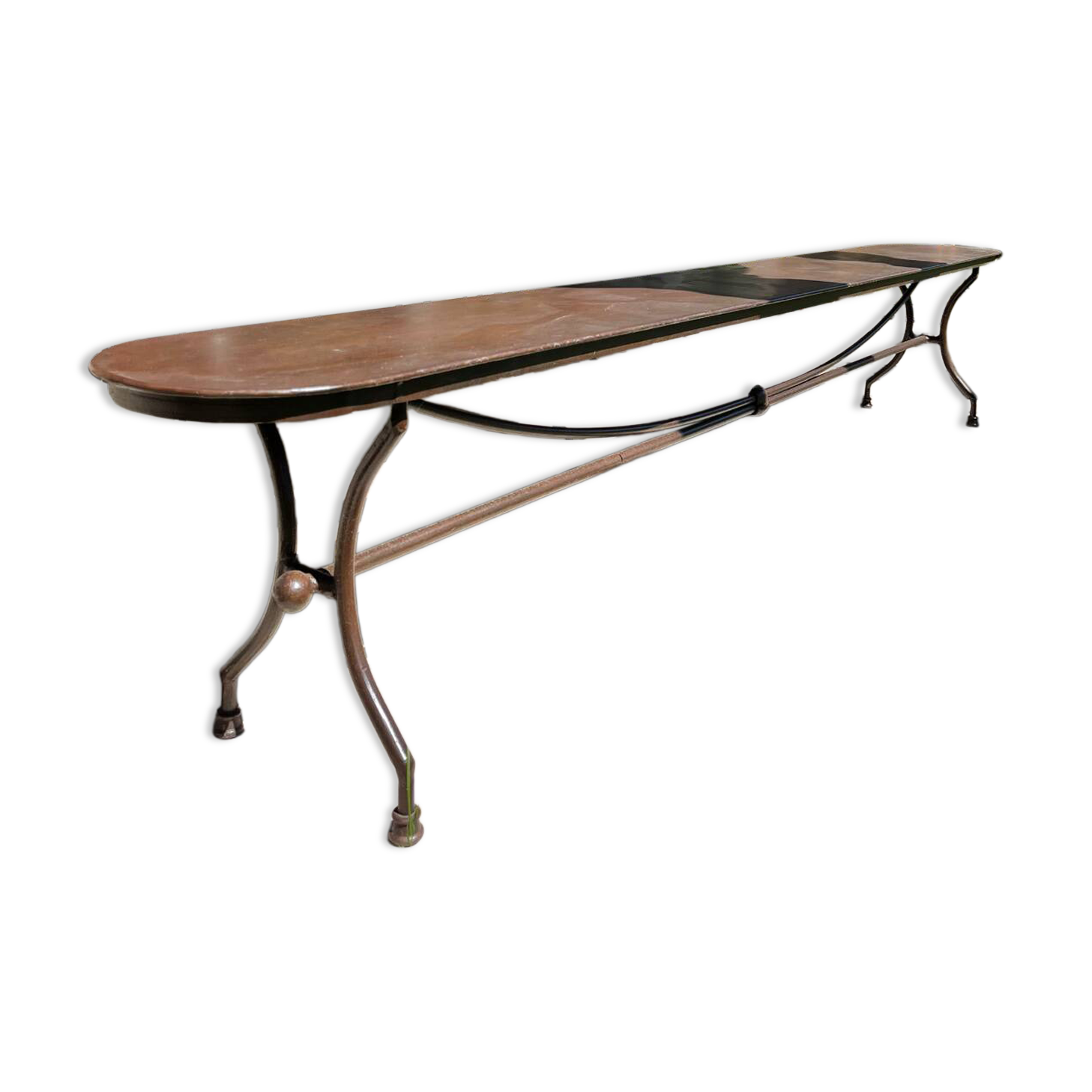 Banc de jardin en fer forgé artisanal