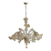 Venetian Murano-Style Glass Chandelier in Transparent and Gold with Flowers