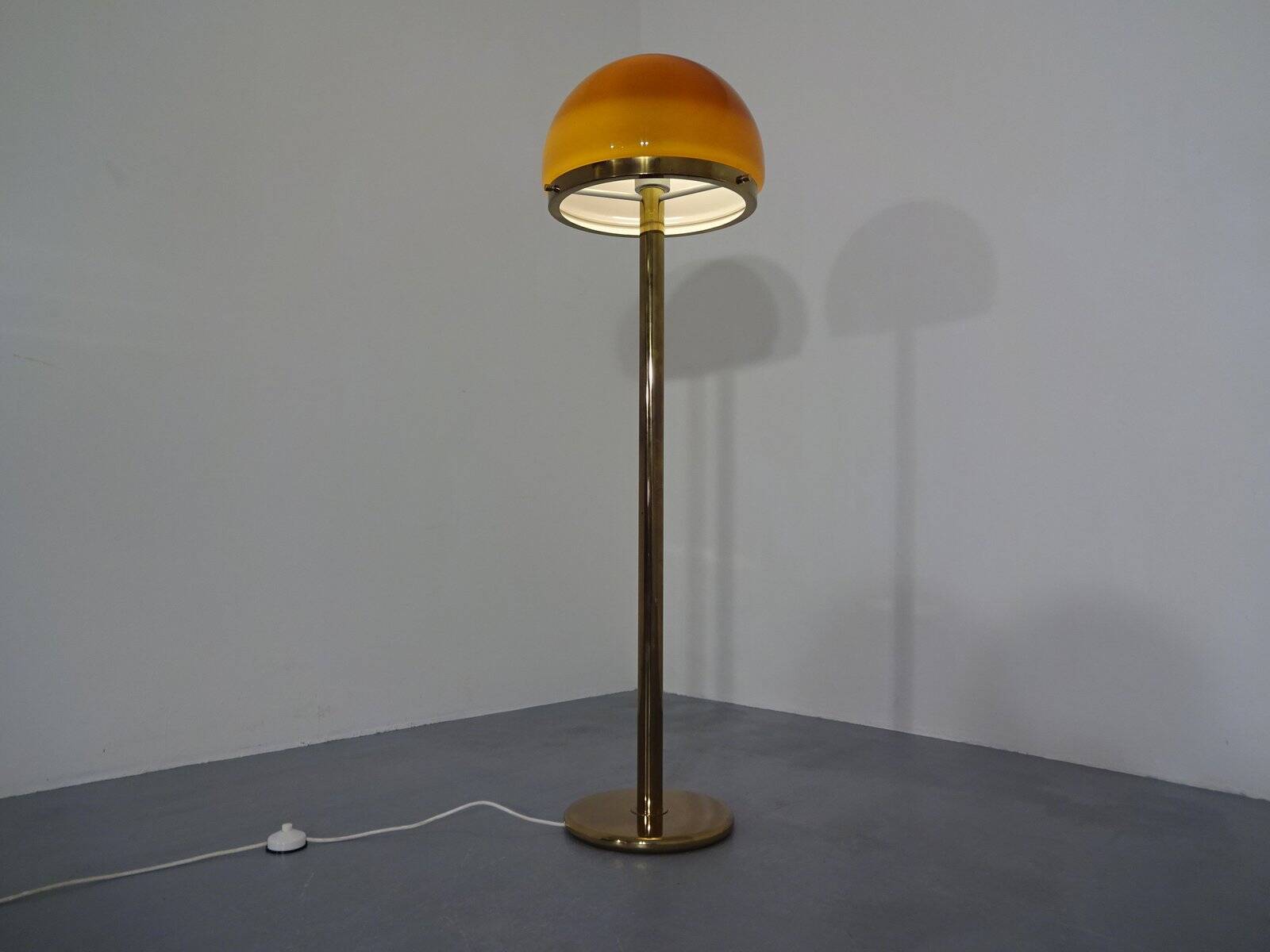 Brass and Glass Floor Lamp, 1970s