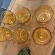Set of 6 vintage amber ice cream/champagne glasses - 1970s