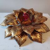 Vintage Gold Metal Wall or Ceiling Light "Sun"