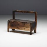 Banc Coffre Primitif Wabi Sabi, France, 19ème Siècle
