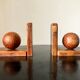 Paire de serre-livre boule en bois
