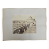 Albumen photo Rome Ponte Sant'Angelo and Fort Sant'Angelo 19th century