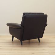 Brown leather armchair, Danish design, 1960s, designer: Aage Christiansen,