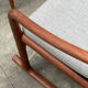 Rocking chair by Hans Olsen for Juul Kristensen in grey felt
