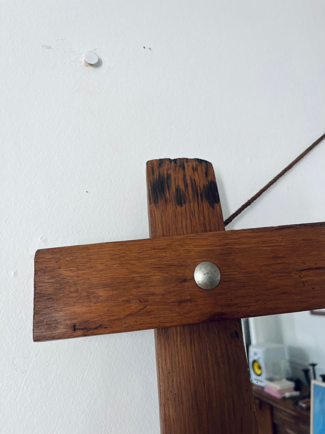 Brutalist wooden mirror 73cm x 86cm