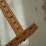 Carved monk's chair in solid oak, Wabi Sabi, Swedish, early 20th century.