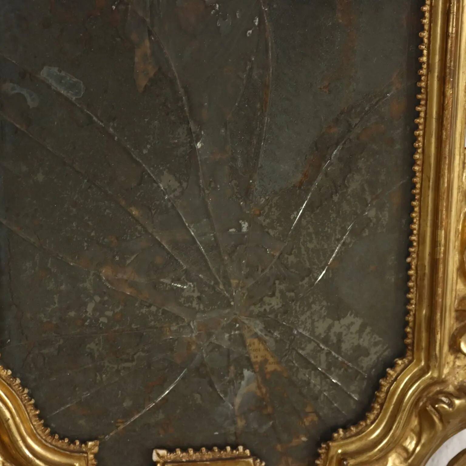 Antique baroque mirrors from the mid-18th century, mercury mirror.