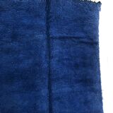 Moroccan Berber carpet beni Ouarain intense blue uni 2.94x2.07m