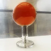 Rare glass art lamp by Eva Englund for Pukeberg from the 1970s.