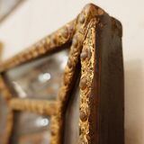 Miroir perlé en bois doré du 18e siècle