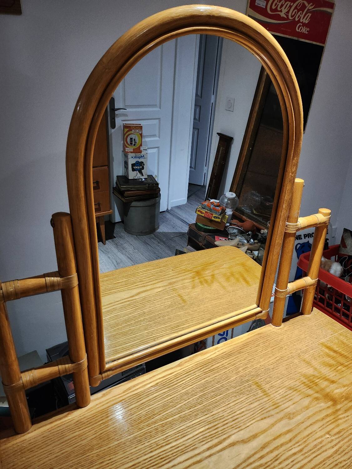 Vintage rattan dressing table