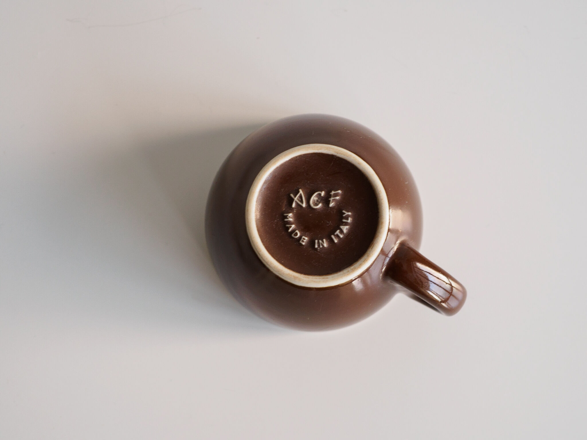 ACF chocolate brown espresso cup duo