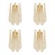 Modern Italian Gold Wall Sconce Lot of Four with Murano Conchiglie Glass