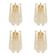 Modern Italian Gold Wall Sconce Lot of Four with Murano Conchiglie Glass