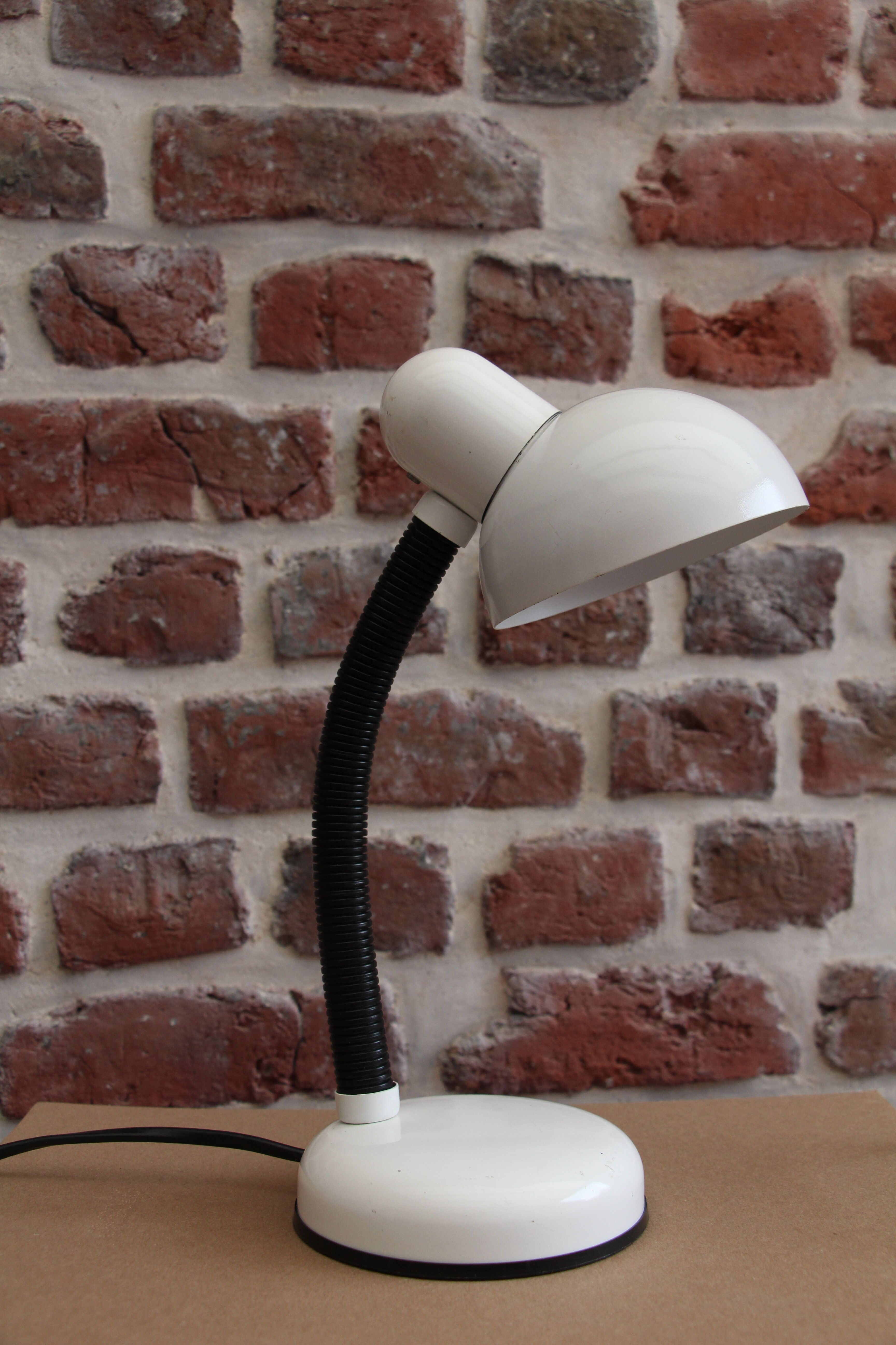 70's white veb narva desk lamp