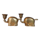 2 vintage Haku elephant candle holders