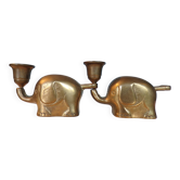 2 bougeoirs éléphant Haku vintage