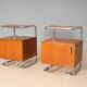Pair of Chromed Nightstands, Vichr & spol, 1950s, Czechoslovakia