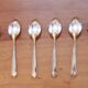 Six silver-plated mocha spoons