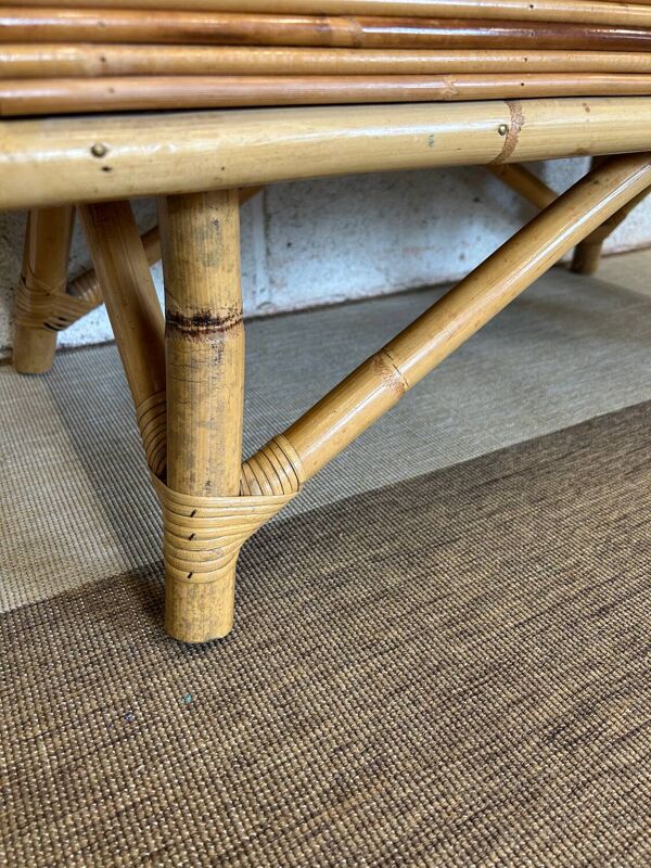 Commode bambou et rotin 1960
