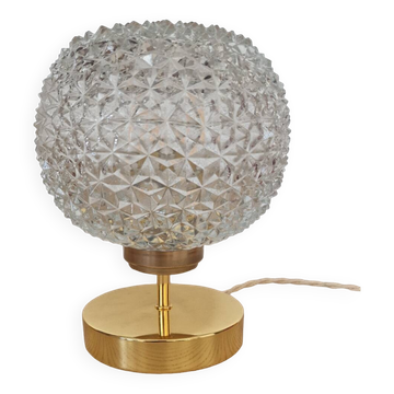 Touch lamp, vintage cut glass, diamond pattern