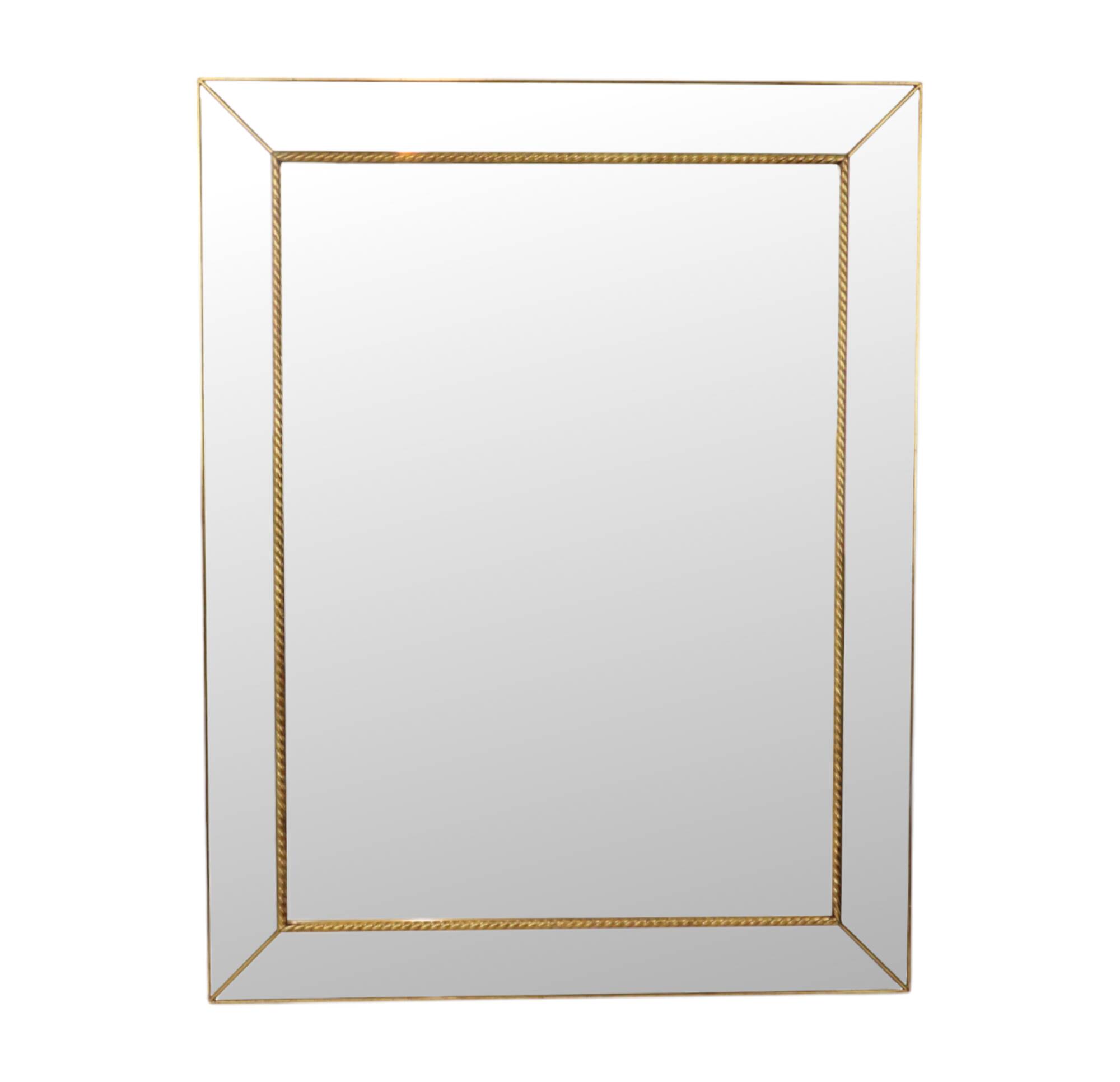 Deknudt Hollywood Regency Faceted XL Vintage Mirror 112 cm
