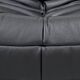 Set of French Togo lounge chair and ottoman in black leather attributed to Michel Ducaroy for Ligne Roset, 1970s