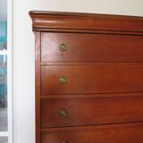 Louis Philippe style chest of drawers in cherry wood