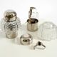 Two large, rare 1960s metal and glass table lamps by VEB Narva Leuchtenbau