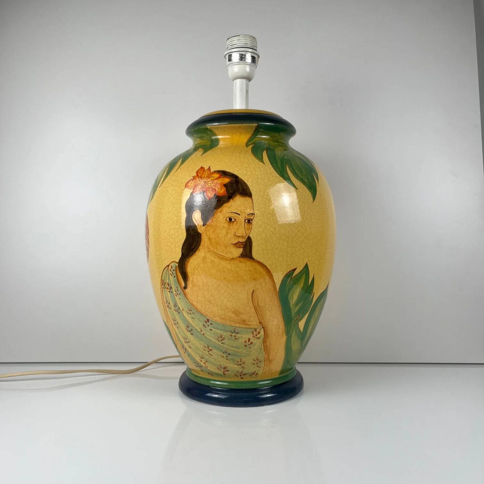 Large ceramic table lamp signed L. Drimmer – 1950s/60s