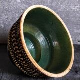 Ceramic pot cover with vintage scarifications 50s